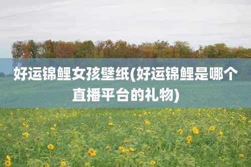 好运锦鲤女孩壁纸(好运锦鲤是哪个直播平台的礼物)