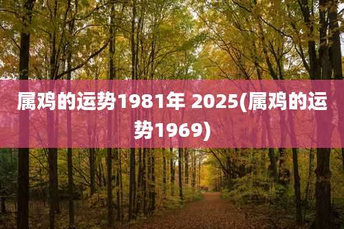 属鸡的运势1981年 2025(属鸡的运势1969)