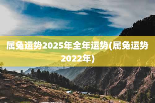 属兔运势2025年全年运势(属兔运势2022年)