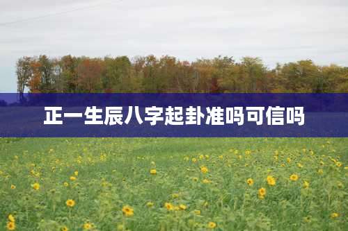 正一生辰八字起卦准吗可信吗