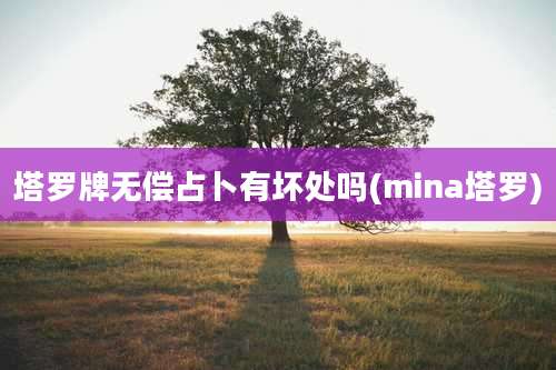 塔罗牌无偿占卜有坏处吗(mina塔罗)