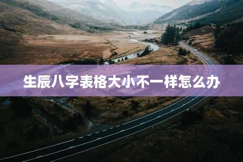 生辰八字表格大小不一样怎么办