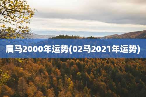 属马2000年运势(02马2021年运势)