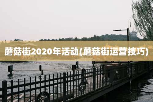 蘑菇街2020年活动(蘑菇街运营技巧)
