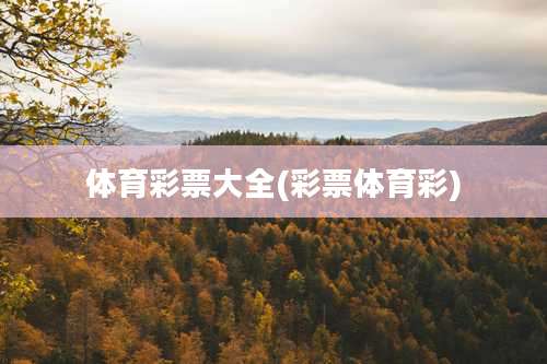 体育彩票大全(彩票体育彩)