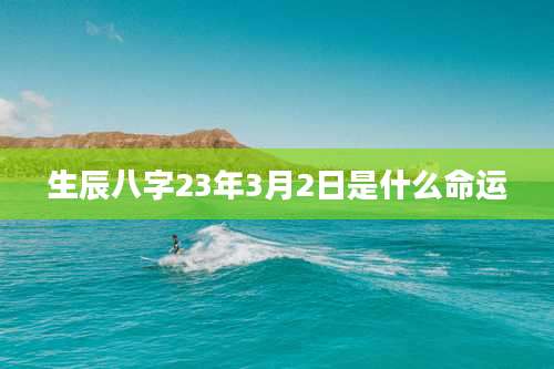 生辰八字23年3月2日是什么命运