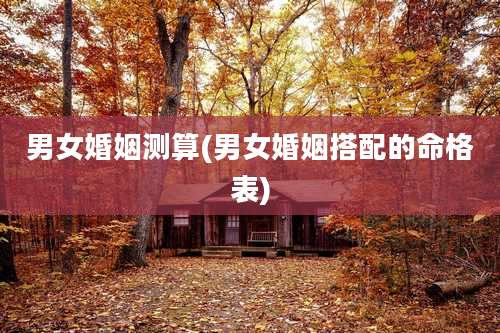 男女婚姻测算(男女婚姻搭配的命格表)