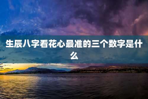 生辰八字看花心最准的三个数字是什么