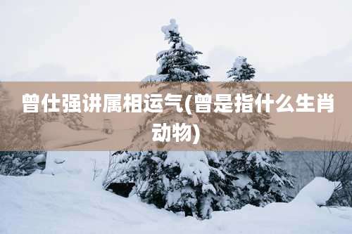 曾仕强讲属相运气(曾是指什么生肖动物)