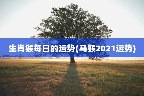 生肖猴每日的运势(马猴2021运势)