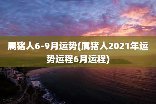 属猪人6-9月运势(属猪人2021年运势运程6月运程)