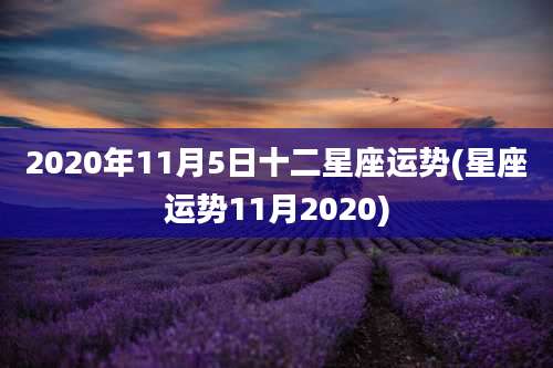 2020年11月5日十二星座运势(星座运势11月2020)