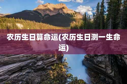 农历生日算命运(农历生日测一生命运)