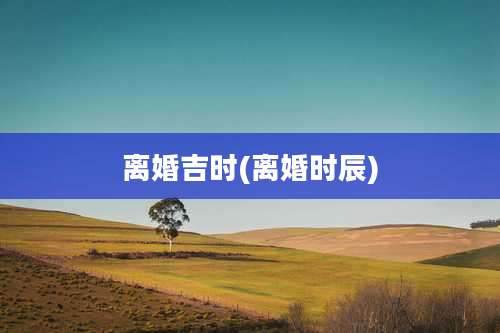 离婚吉时(离婚时辰)