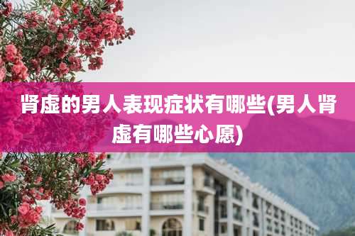 肾虚的男人表现症状有哪些(男人肾虚有哪些心愿)