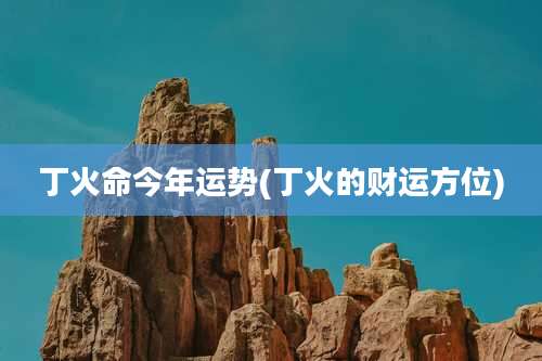 丁火命今年运势(丁火的财运方位)