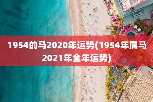 1954的马2020年运势(1954年属马2021年全年运势)