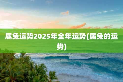 属兔运势2025年全年运势(属兔的运势)