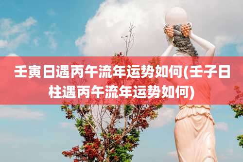 壬寅日遇丙午流年运势如何(壬子日柱遇丙午流年运势如何)