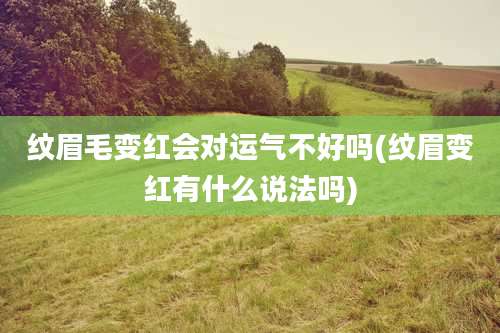 纹眉毛变红会对运气不好吗(纹眉变红有什么说法吗)