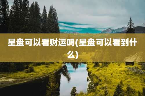 星盘可以看财运吗(星盘可以看到什么)