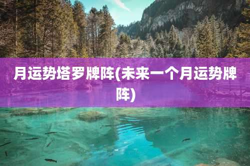 月运势塔罗牌阵(未来一个月运势牌阵)