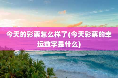 今天的彩票怎么样了(今天彩票的幸运数字是什么)