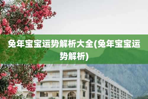 兔年宝宝运势解析大全(兔年宝宝运势解析)