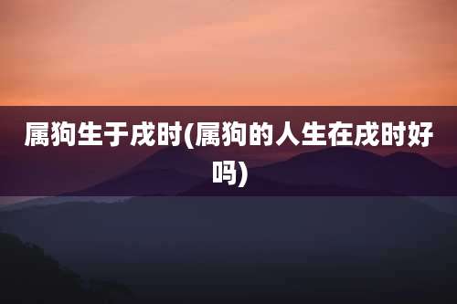 属狗生于戌时(属狗的人生在戌时好吗)
