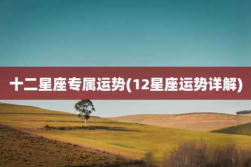 十二星座专属运势(12星座运势详解)