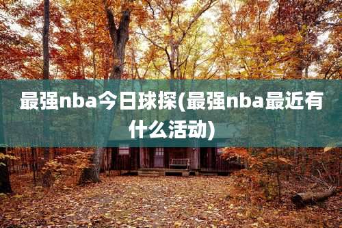 最强nba今日球探(最强nba最近有什么活动)