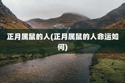 正月属鼠的人(正月属鼠的人命运如何)