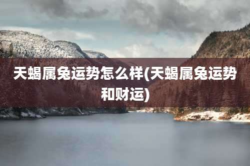 天蝎属兔运势怎么样(天蝎属兔运势和财运)