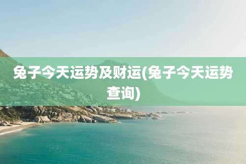 兔子今天运势及财运(兔子今天运势查询)