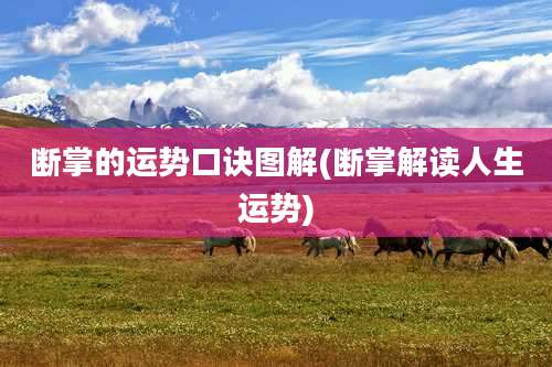 断掌的运势口诀图解(断掌解读人生运势)