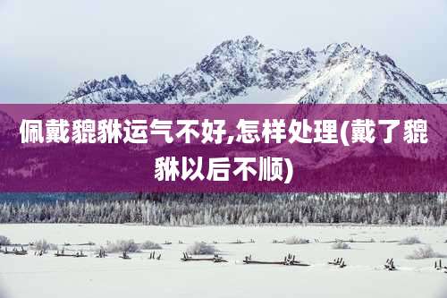 佩戴貔貅运气不好,怎样处理(戴了貔貅以后不顺)