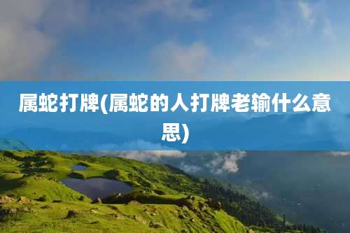 属蛇打牌(属蛇的人打牌老输什么意思)