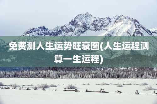 免费测人生运势旺衰图(人生运程测算一生运程)