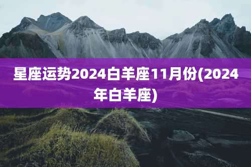 星座运势2024白羊座11月份(2024年白羊座)