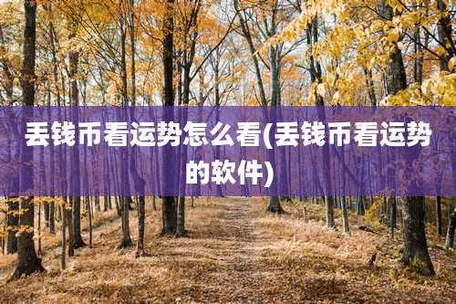 丢钱币看运势怎么看(丢钱币看运势的软件)