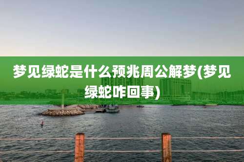 梦见绿蛇是什么预兆周公解梦(梦见绿蛇咋回事)