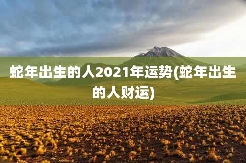 蛇年出生的人2021年运势(蛇年出生的人财运)