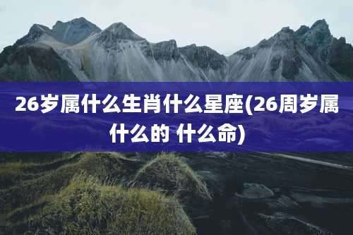 26岁属什么生肖什么星座(26周岁属什么的 什么命)