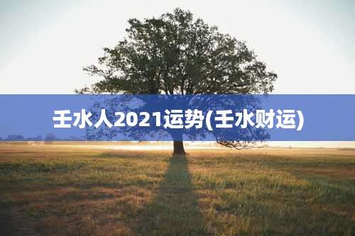 壬水人2021运势(壬水财运)