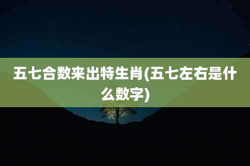 五七合数来出特生肖(五七左右是什么数字)
