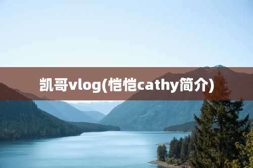 凯哥vlog(恺恺cathy简介)