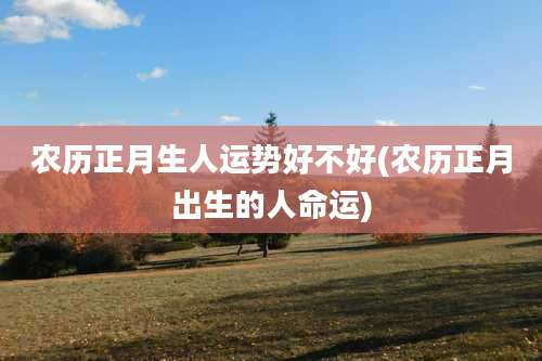 农历正月生人运势好不好(农历正月出生的人命运)