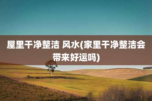 屋里干净整洁 风水(家里干净整洁会带来好运吗)