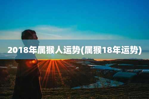 2018年属猴人运势(属猴18年运势)
