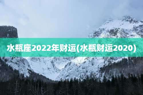 水瓶座2022年财运(水瓶财运2020)